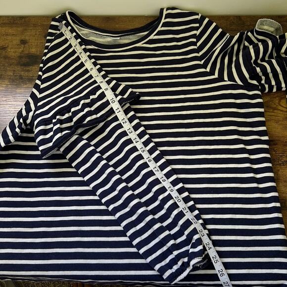 Old Navy XXL Navy & White Striped Ruffled Long Sleeve Sweater - Picture 6 of 10